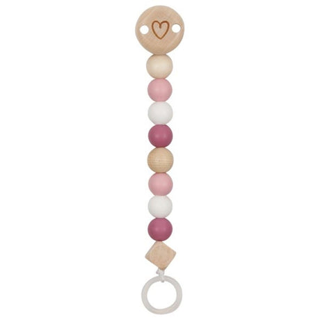 Goki Holz im Schnullerkette Herz rosa