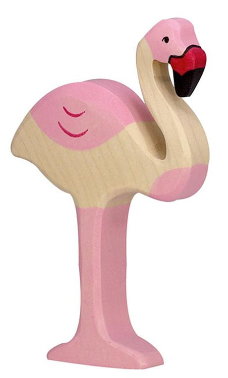 Holztiger Flamingo. 7,5 cm.