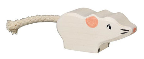 Holztigermaus, weiß. 5 cm.