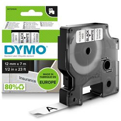 Dymo D1-Klebeband, Schwarz auf Weiß (12 mm x 7 m)