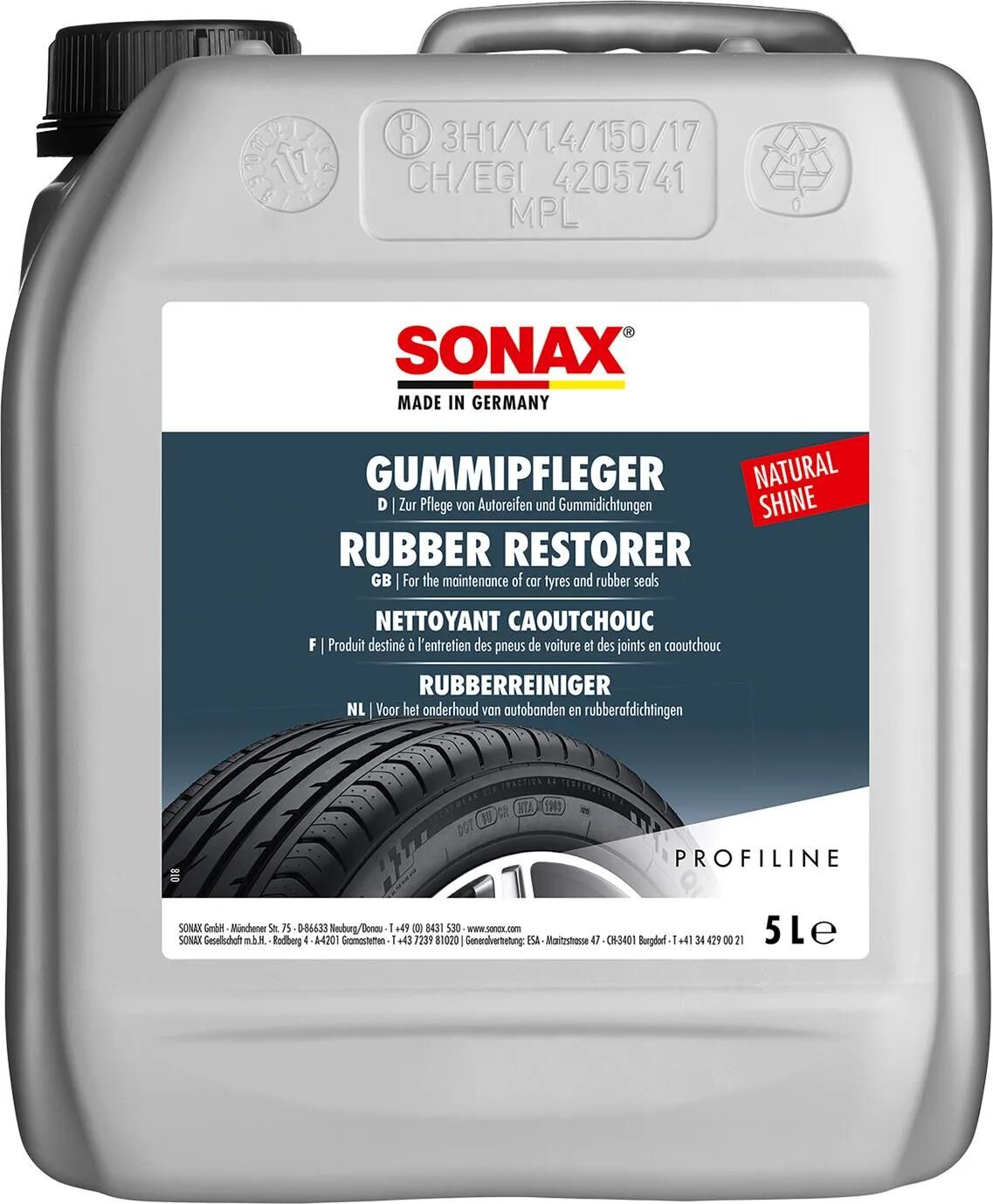 Sonax Gummipflegemitte Gummipfleger Gummireiniger 5ltr. pe-kanister