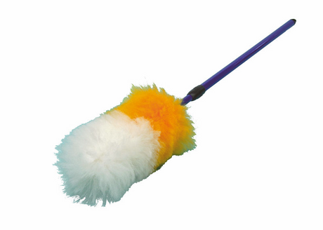 Lammwollfarbener Staubwedel 60 cm mit Teleskopstiel (95 cm)