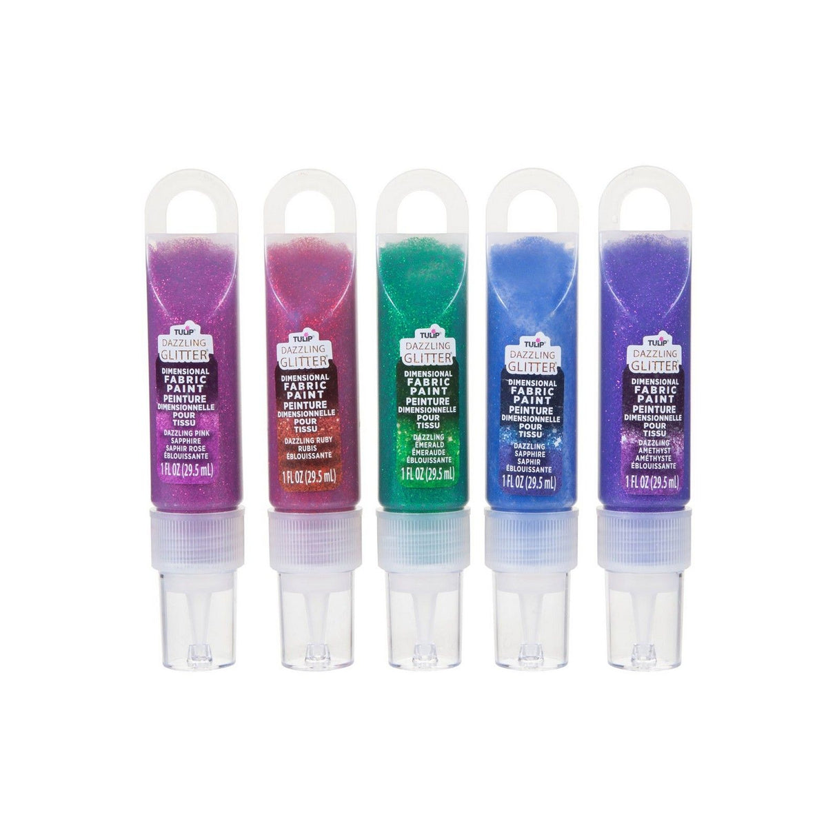 Tulpe • 3D-Textilfarbe mit Glitzer 29,5 ml, Juwelen, 5 Stück.
