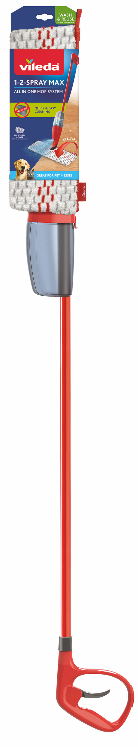 Vileda Spray Clean – Mopp mit Tank – Rot