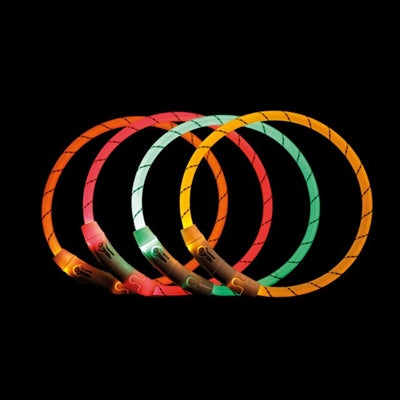 Trixie leuchtendes Hundehalsband Flash USB TPU Nylon orange