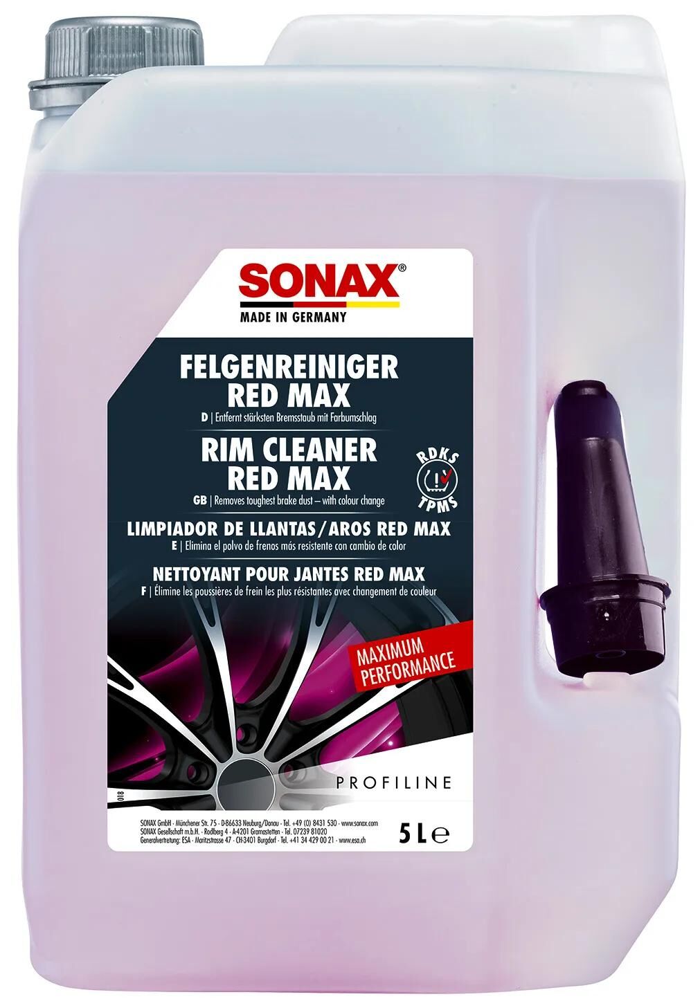 Sonax Felgenreiniger Rot Max Felgenreiniger Rot Max 5 ltr.