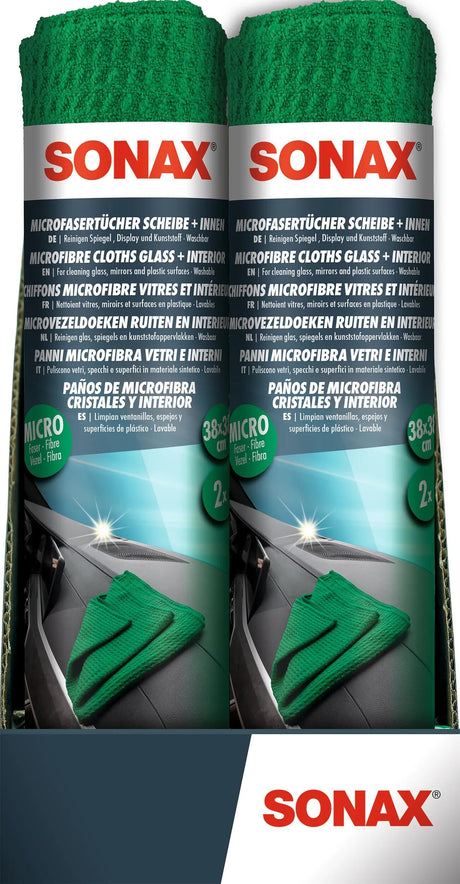 Sonax Mikrofasertuch Windschutzscheibe + Innen-Mikrofasertuch innen