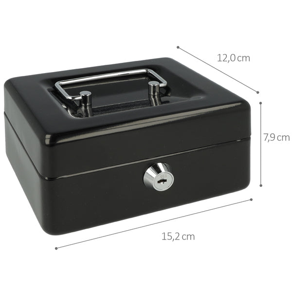 Westcott ac-e51000-zw Geldkassette 152x120x79mm schwarz, Kunststoffeinsatz mit 6 Fächern