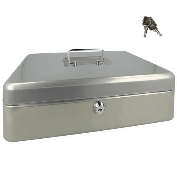 Westcott ac-e51002-zi Geldkassette 301x242x91mm silbergrau, Kunststoffeinsatz mit 5 Fächern