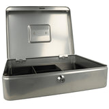 Westcott ac-e51002-zi Geldkassette 301x242x91mm silbergrau, Kunststoffeinsatz mit 5 Fächern