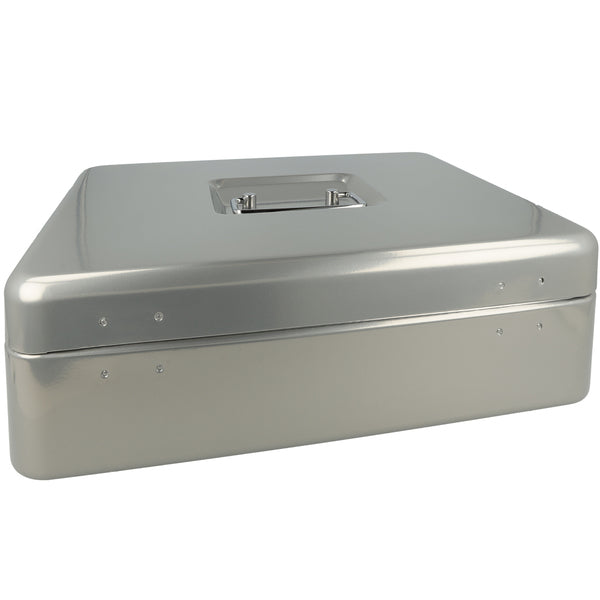 Westcott ac-e51002-zi Geldkassette 301x242x91mm silbergrau, Kunststoffeinsatz mit 5 Fächern
