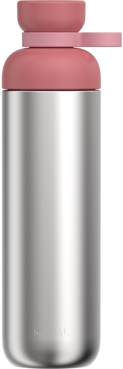 Mepal waterfles roestvrij staal vita - 900 ml - 2 openingen voor extra drinkgemak - drinkfles rvs - vivid mauve