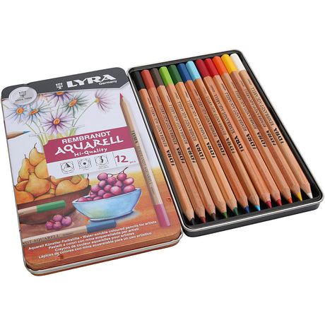 Lyra Rembrandt Aquarellstifte, verschiedene Farben, 12 Stück, 1 Box