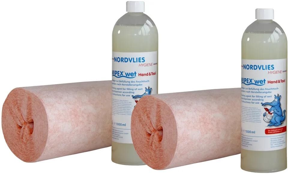 Nordvlies Reinigungstuch nasses Handwerkzeug. Hand+Werkzeug-Nachfüllpack 4 x 120 Tücher