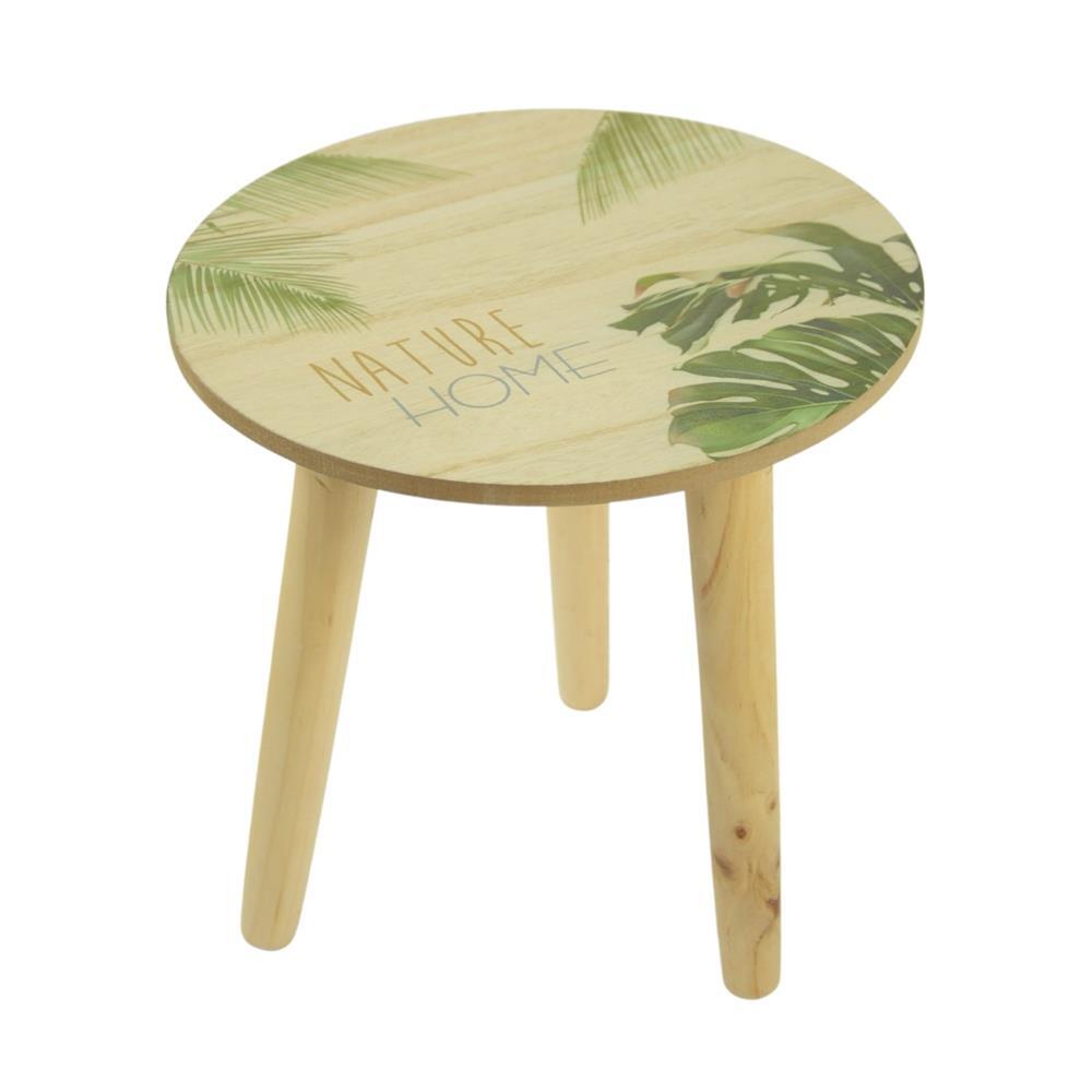 Basic Noor Living Holz-Beistelltisch Nature Home 25 cm