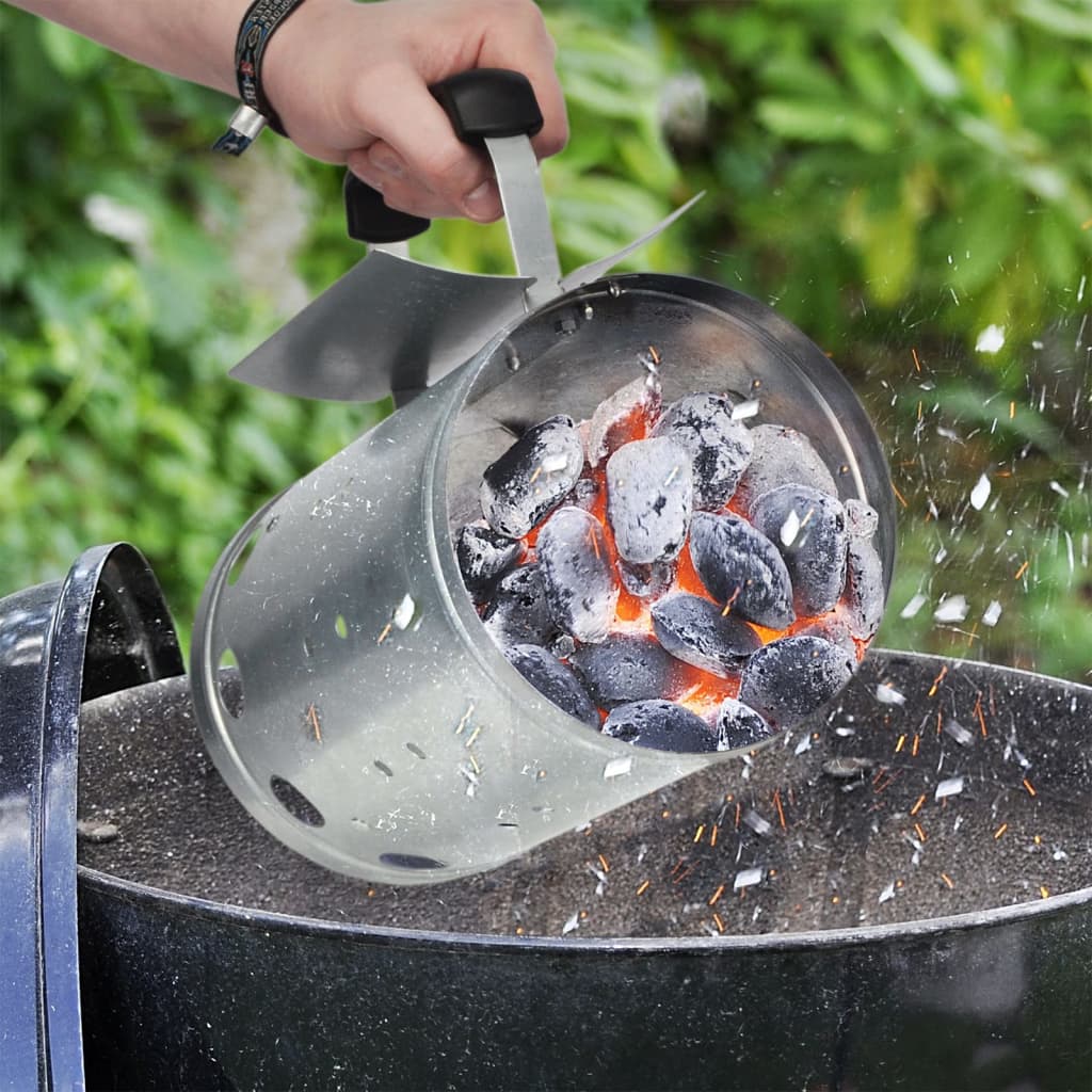 Hallo Barbecue -Starter mit Griff 16,5 cm Silberfarbe