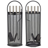 Hallo 5-teiliger Kamin-Set 23x14.8x66 cm Schwarz