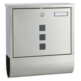 Hallo Briefkasten mit Zeitungshalter 30.5x9.6x33,5 cm Edelstahl