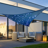 Hi hi zonnezeil mit 100 leds 3.6x3.6x3,6 m hellblau