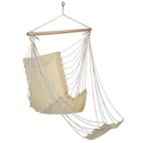 Hi Hanging Stuhl mit Fußstütze Baumwoll -Leinwand Beige