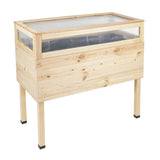 Hi Hi Anbaubox mit Deckel 135 l Holz angehoben