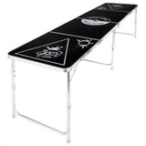 Hallo Bier -Pong -Tisch faltbar und verstellbar Schwarz
