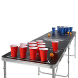 Hallo Bier -Pong -Tisch faltbar und verstellbar Schwarz