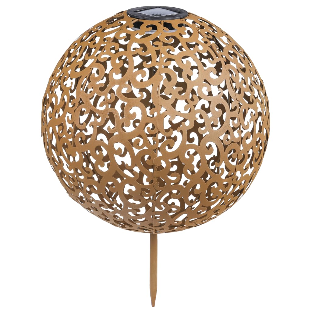 Hallo Gartenlampe Solar LED Boll 28,5 cm Metallbraun