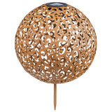 Hallo Gartenlampe Solar LED Boll 28,5 cm Metallbraun