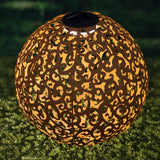 Hallo Gartenlampe Solar LED Boll 28,5 cm Metallbraun