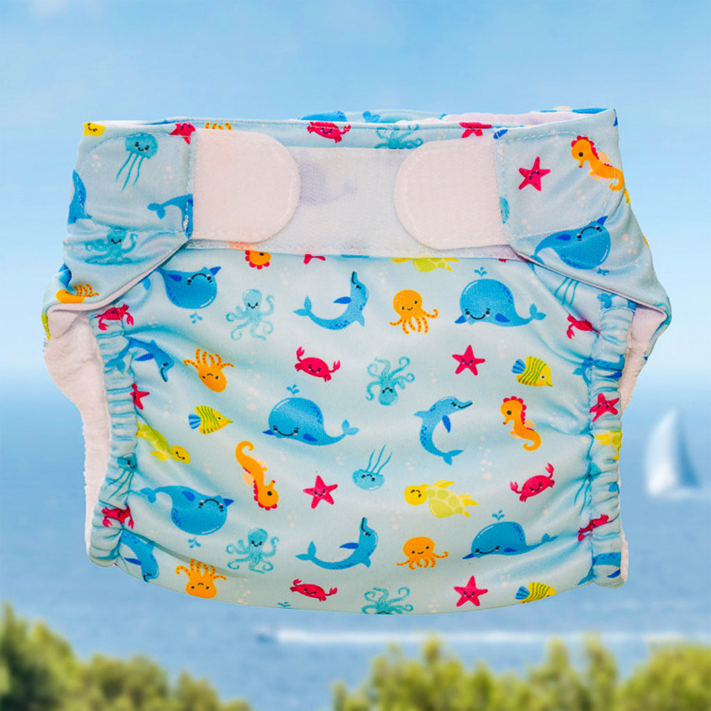 Freds Swim Academy waschbare Schwimmwindel Meerestiere Größe 2 9-16 kg blau