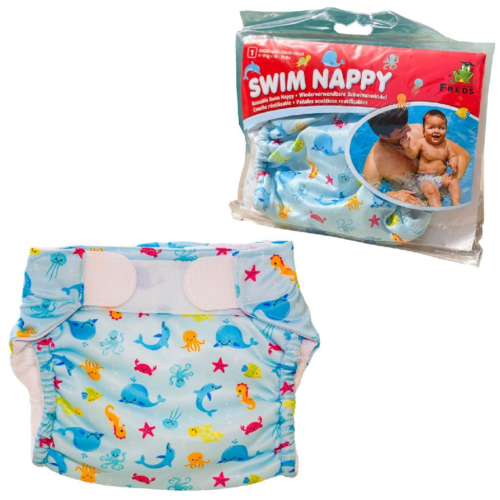 Freds Swim Academy waschbare Schwimmwindel Meerestiere Größe 1 4-9 kg blau