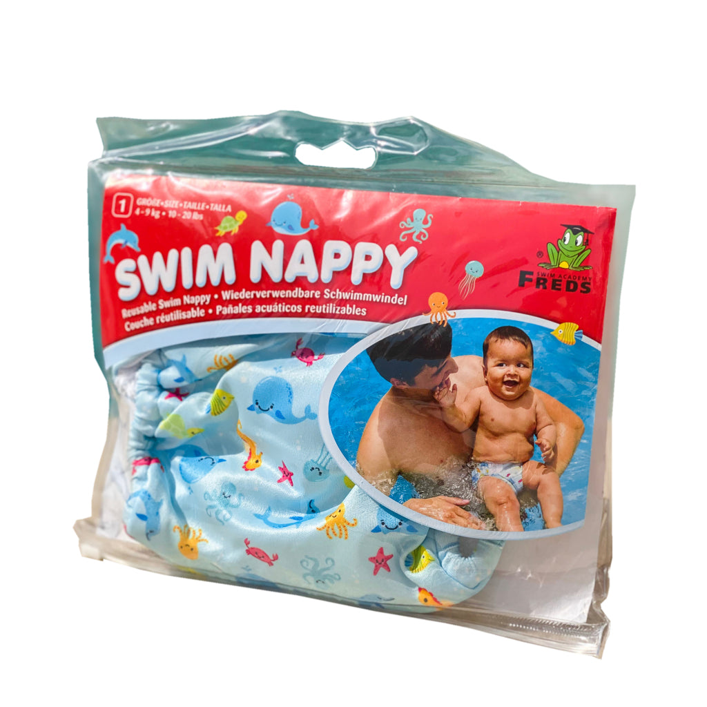 Freds Swim Academy waschbare Schwimmwindel Meerestiere Größe 1 4-9 kg blau