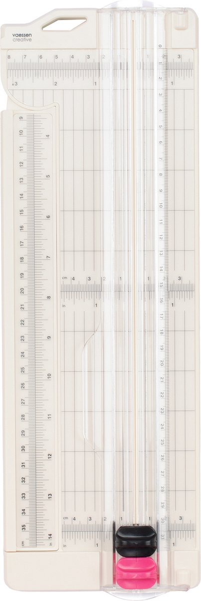Vaessen kreativer Papierschneider mit Rillfunktion – 7,6 x 31 cm – weiß