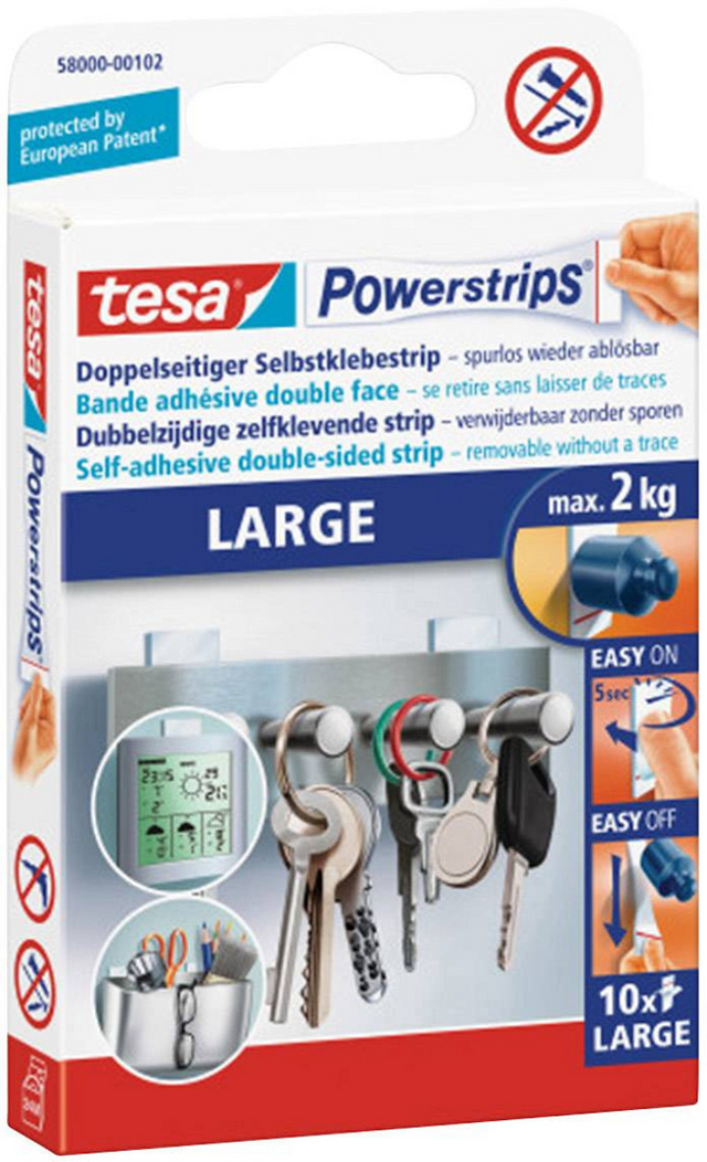 Tesa-Steckdosenleisten mit einer Tragfähigkeit von bis zu 1,5 kg