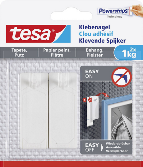Tesa 1051200 – Klebenagel für empfindliche Oberflächen 1 kg | 8 Stück
