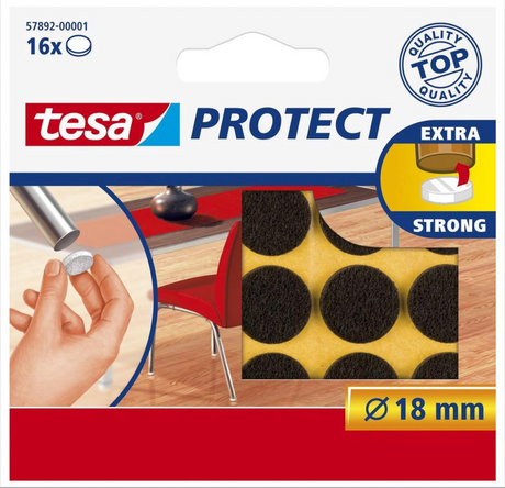Tesa 1003208 - Filz 18mm braun a 16Stk | 20 Stück