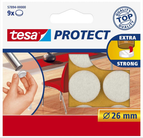 Tesa Schutzfilz weiß ã˜ 26mm 9 Stück
