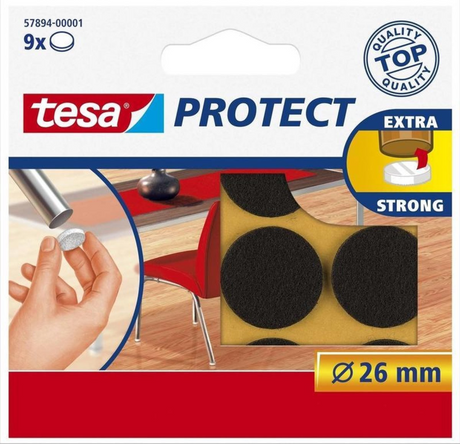 Tesa 1003212 - Filz 26mm braun 9 Stück | 20 Stück