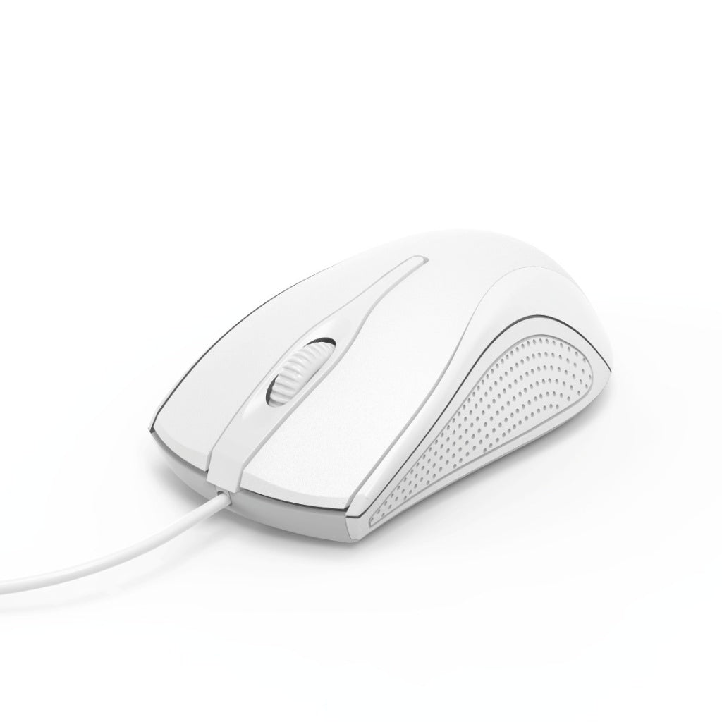 Hama optische Maus mit 3 Tasten MC-200 mit weißem Kabel