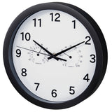 Hama Wanduhr Pure Plus ø 25 cm mit Thermo-Hygrometer geräuscharm Schwarz