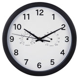 Hama Wanduhr Pure Plus ø 25 cm mit Thermo-Hygrometer geräuscharm Schwarz