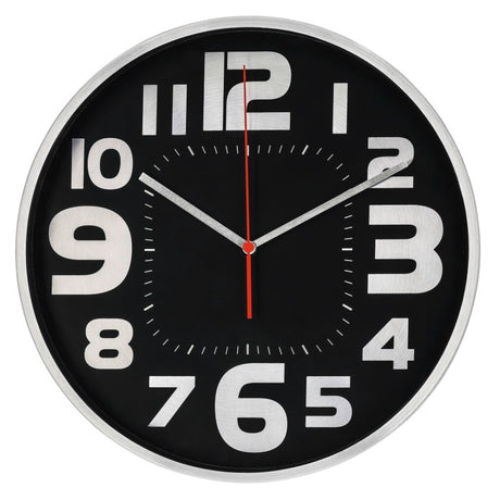Hama Wanduhr Emotion ø 30 cm geräuscharm Silber Schwarz