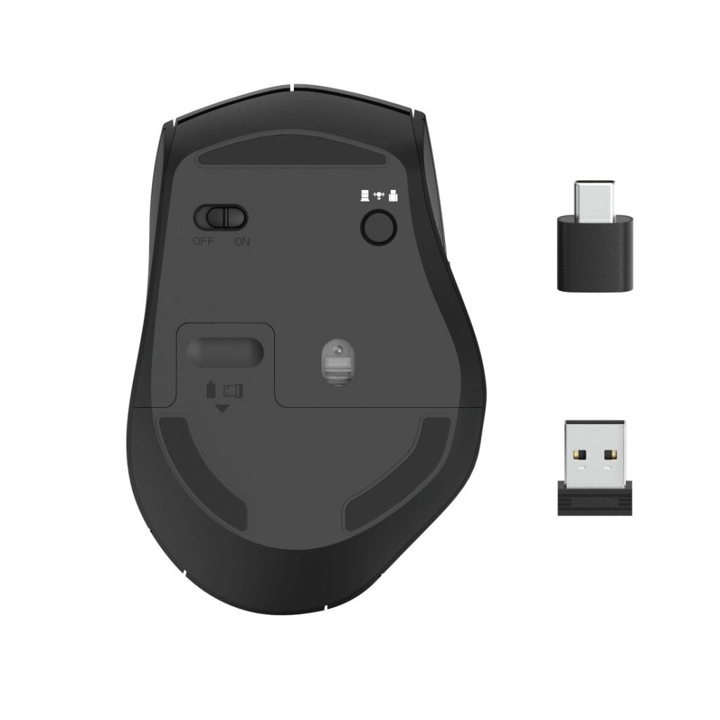 Hama Opt. 6-Tasten-Funkmaus MW-600 Dual-Modus USB-C USB-A Schwarz