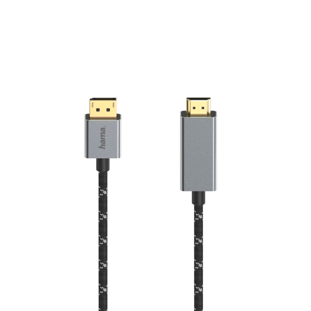 Hama Videokabel Displayport PC. - HDMI-Handel;-st. Ultra-HD 4K@60Hz Aluminium 1,50 m