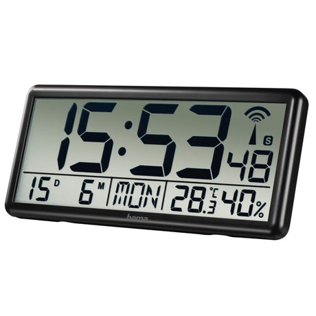 Hama Wanduhr - Jumbo - Funkgesteuert - Schwarz
