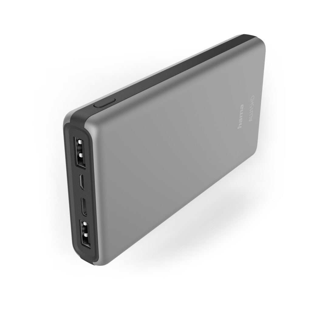 Hama Netzteil alu15hd 15000mah 3 Ausgänge: 1x USB-C 2x USB-A Silber