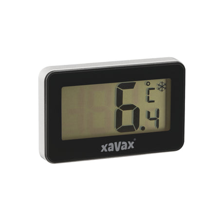 Xavax Digitalthermometer für Kühlschrank, Gefrierschrank und Gefriertruhe, schwarz