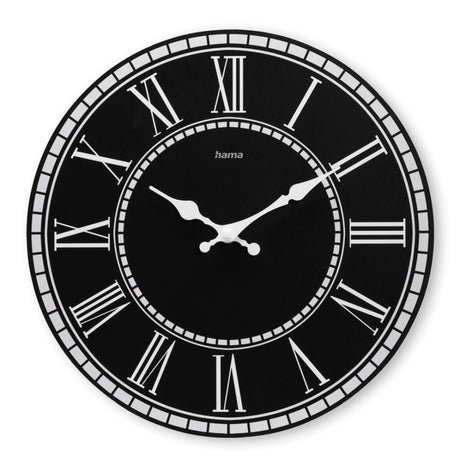 Hama Wanduhr Rab Vintage tickt nicht 30 cm schwarz-weißes MDF