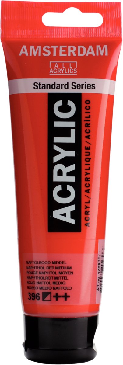 Amsterdam standard series acrylverf tube 120 ml naftolrood middel 396